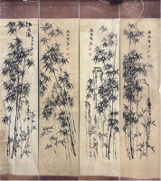 郑板桥 竹石四条屏