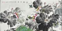 宏敏《禽戏芙蕖》