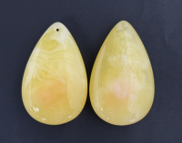 白花蜜蠟  雞心墜一對(duì) 