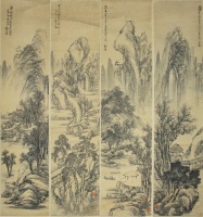 金龙节《山水四条屏》