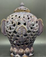 宋代鈞窯鏤空香薰瓶