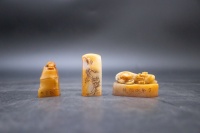 清 陳豫鐘、趙之琛、張燕昌刻壽山石印章一組