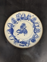 大明宣德年制青花十八羅漢盤