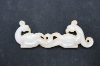 明代和田玉雙鳳佩